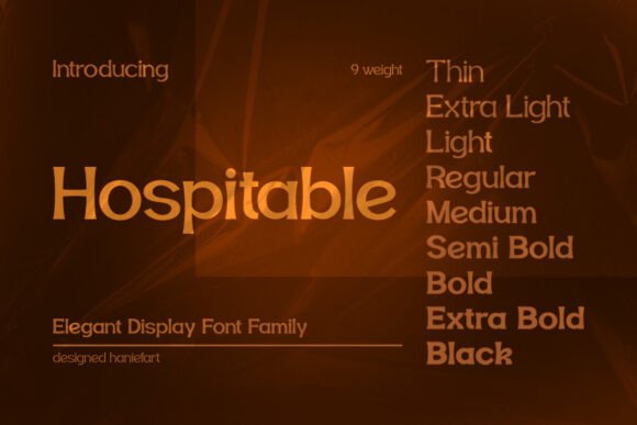 Hospitable Font for Professional Branding and Display Design